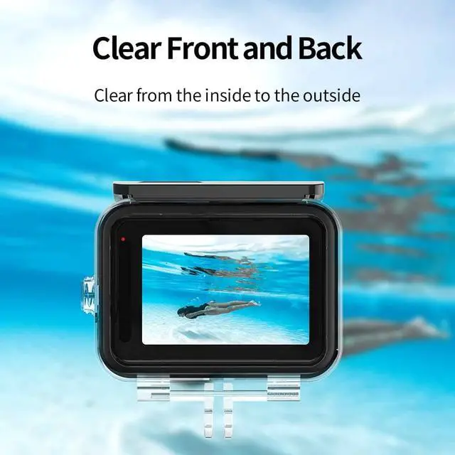 Alt view image 7 of 7 - Waterproof Dive Case for GoPro Hero 9 Black Underwater Housing Shell Supports 45M/148FT Deep Diving Scuba Snorkeling with Quick Release Bracket Screw Go Pro Accessories