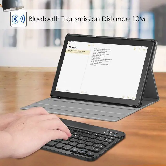 Alt view image 6 of 7 - Keyboard Case for Lenovo Smart Tab M10 HD TB-X505F / M10 TB-X605F 10.1 inch Tablet Slim Shell Lightweight Stand Cover with Detachable Wireless Bluetooth Keyboard Black