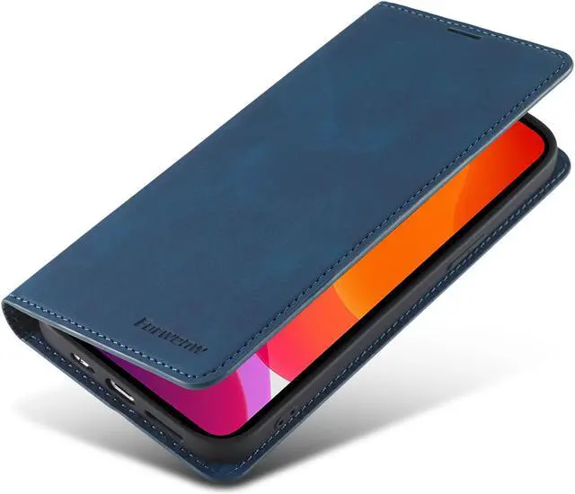 Alt view image 5 of 7 - Case for iPhone 12 Pro 6.1 inch and  iPhone 12 6.1 inch Premium PU Leather Cover with Card Holder Kickstand Shockproof Flip Wallet Cover