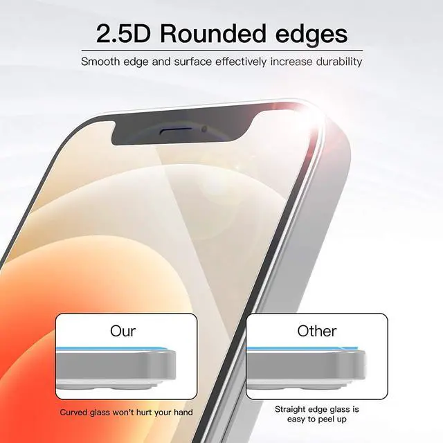 Alt view image 4 of 7 - [3 Pack] Screen Protector for iPhone 12 Pro Max 5G 6.7 inch Tempered Glass Film [Easy Installation Kit] Full Protection Durable, HD Clear, Scratch-Resistant