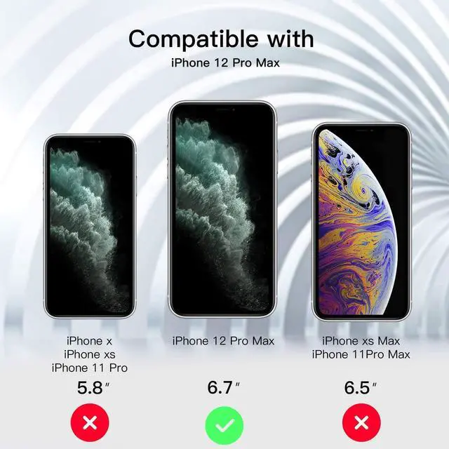 Alt view image 2 of 7 - [3 Pack] Screen Protector for iPhone 12 Pro Max 5G 6.7 inch Tempered Glass Film [Easy Installation Kit] Full Protection Durable, HD Clear, Scratch-Resistant