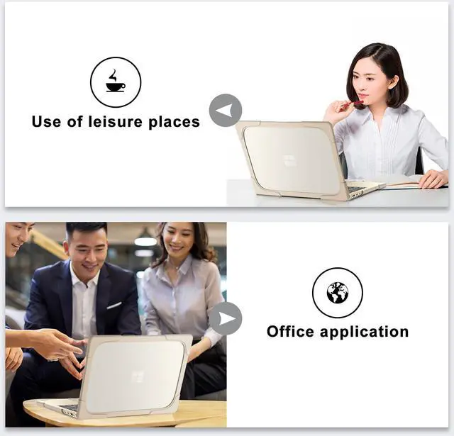 Alt view image 7 of 7 - Protective Case for Microsoft Surface Laptop 3 13.5 inch with Metal Keyboard, Heavy Duty Slim Hard Shell Cover with Fold Kickstand for 13.5 inch Surface Laptop 3 with Metal Palm Rest