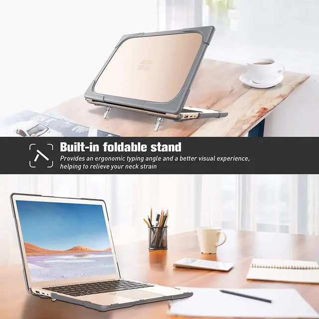 Alt view image 3 of 7 - Protective Case for Microsoft Surface Laptop 3 13.5 inch with Metal Keyboard, Heavy Duty Slim Hard Shell Cover with Fold Kickstand for 13.5 inch Surface Laptop 3 with Metal Palm Rest