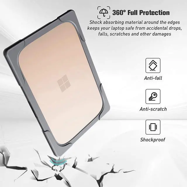 Alt view image 5 of 7 - Protective Case for Microsoft Surface Laptop 3 13.5 inch with Metal Keyboard, Heavy Duty Slim Hard Shell Cover with Fold Kickstand for 13.5 inch Surface Laptop 3 with Metal Palm Rest