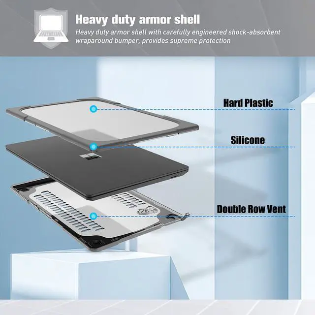 Alt view image 3 of 7 - Hard Shell Case for 13.5 inch Microsoft Surface Laptop 2 / Laptop 3 with Alcantara Keyboard Not Compatible with Laptop 3 with Metal Keyboard / Surface Book