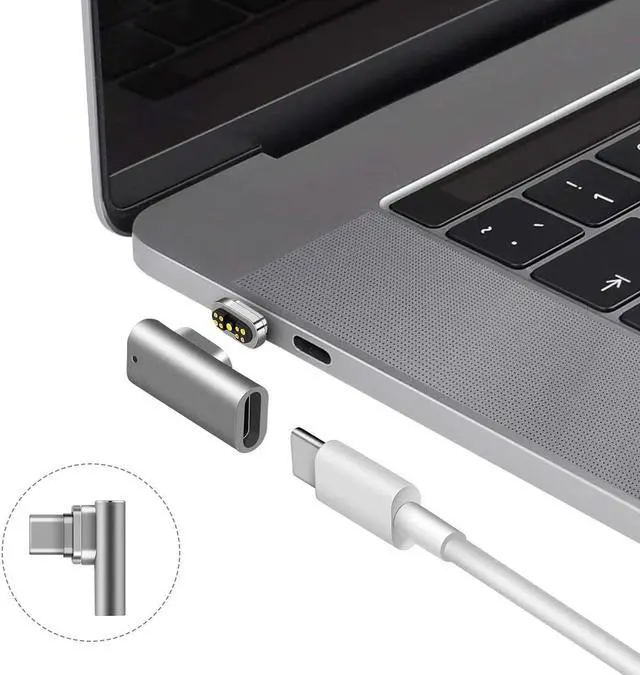 Alt view image 2 of 7 - Magnetic USB C Adapter 9 Pins Magnetic Adapter Support Magnetic Charger 100W & 480Mb/s Data Transfer Compatible with MacBook Pro / Air and More USB Type C Devices