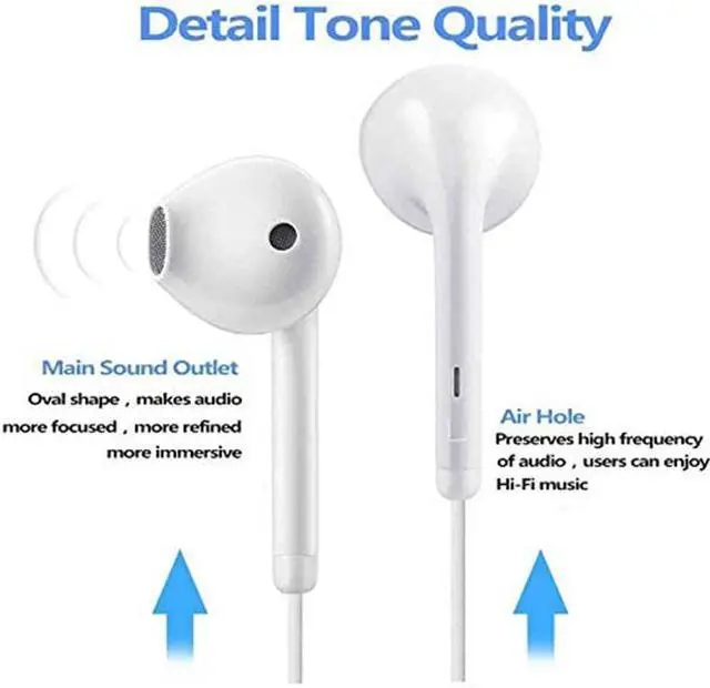 Alt view image 4 of 6 - Lighting Connector Earbuds Earphone Wired Headphones Headset with Mic and Volume Control,Compatible with Apple iPhone 11 Pro Max/Xs Max/XR/X/7/8/8 Plus and Play Head Cleaners