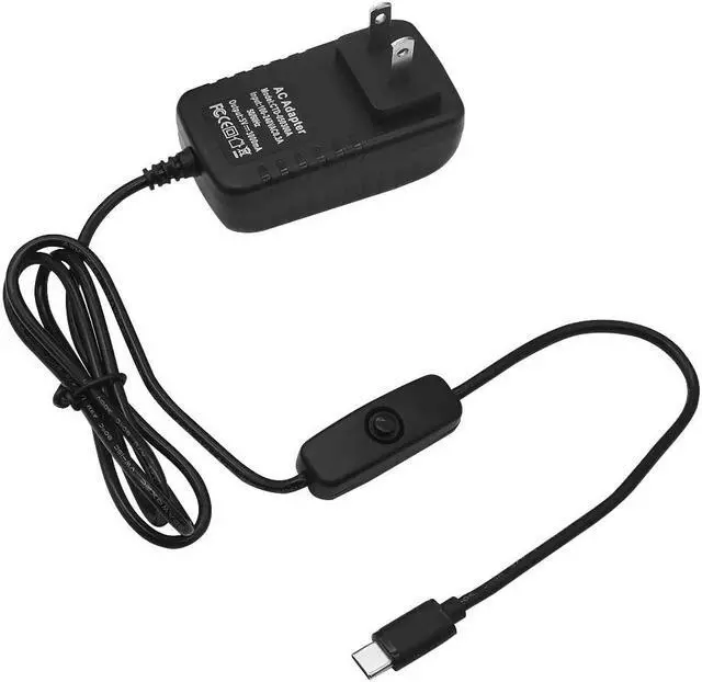 Alt view image 4 of 6 - RPI 4 Power Charger Raspberry Pi 4 Power Supply USB-C (Type C) Charger Adapter 5V 3A with On/Off Switch for Raspberry Pi 4 Model B, Pi 4
