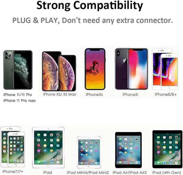 Alt view image 2 of 6 - Lighting Connector Earbuds Earphone Wired Headphones Headset with Mic and Volume Control,Compatible with Apple iPhone 11 Pro Max/Xs Max/XR/X/7/8/8 Plus and Play Head Cleaners