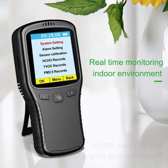 Alt view image 6 of 7 - Air Quality Monitor, Formaldehyde Detector, Pollution Meter, Sensor, Tester; Detect & Test Indoor Pollution, TVOC Volatile Organic Compound Gas, PM2.5 2.5 Micron Particulate Matter Dust