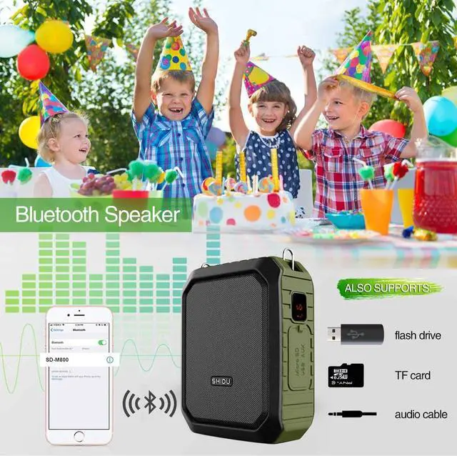 Alt view image 3 of 7 - Voice Amplifier Microphone Headset 18W Portable Mini Wired PA System Waterproof Personal Speaker and Mic as Voice Amp / Recorder / Bluetooth Speaker / Powerbank for Teacher Classroom ect