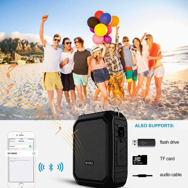 Alt view image 2 of 7 - Voice Amplifier Microphone Headset 18W Portable Mini Wired PA System Waterproof Personal Speaker and Mic as Voice Amp / Recorder / Bluetooth Speaker / Powerbank for Teacher Classroom ect