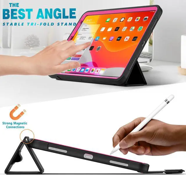 Alt view image 6 of 6 - iPad Air 4 10.9 2020 Case with Pencil Holder Smart Stand Cover with Auto Wake Sleep for iPad Air 4th Generation 10.9 Inch Model A2324 A2072 A2316 A2325