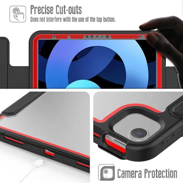 Alt view image 4 of 6 - iPad Air 4 10.9 2020 Case with Pencil Holder Smart Stand Cover with Auto Wake Sleep for iPad Air 4th Generation 10.9 Inch Model A2324 A2072 A2316 A2325