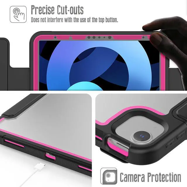 Alt view image 5 of 6 - iPad Air 4 10.9 2020 Case with Pencil Holder Smart Stand Cover with Auto Wake Sleep for iPad Air 4th Generation 10.9 Inch Model A2324 A2072 A2316 A2325
