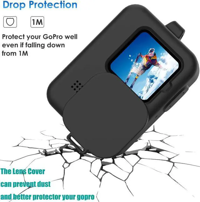 Alt view image 5 of 7 - Accessories Kit for GoPro Hero 10 / Hero 9 Black with Shockproof Small Case + Waterproof Case + Tempered Glass Screen Protector + Silicone Cover + Lens Filters + Anti-Fog Inserts Bundle