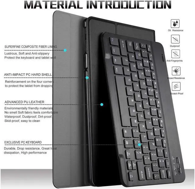 Alt view image 7 of 7 - Keyboard Case for Lenovo Tab M10 HD (2nd Gen) 10.1 inch 2020 TB-X306F / TB-X306X Detachable Wireless 7 Colors Backlit Keyboard Stand Cover for Lenovo Tab M10 HD 2nd Generation 10.1" 2020