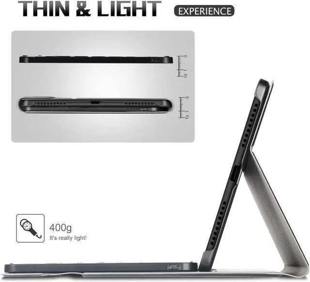 Alt view image 3 of 7 - Keyboard Case for Lenovo Tab M10 HD (2nd Gen) 10.1 inch 2020 TB-X306F / TB-X306X Detachable Wireless 7 Colors Backlit Keyboard Stand Cover for Lenovo Tab M10 HD 2nd Generation 10.1" 2020