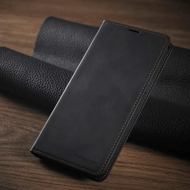 Alt view image 6 of 7 - Case for iPhone 12 Pro Max Premium PU Leather Cover TPU Bumper with Card Holder Kickstand Hidden Magnetic Adsorption Shockproof Flip Wallet Case for iPhone 12 Pro Max 6.7 inch