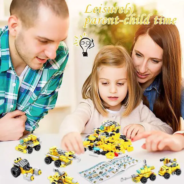Alt view image 6 of 7 - STEM Building Toys for Kids, 566PCS Construction Truck Blocks Toys for 6 Years Old Boys, 25-in-1 Educational Building Sets, Best Festival Gifts for Boys Girls Aged 6 7 8 9 10 11 12 Yr Old