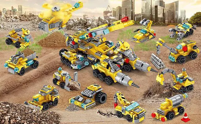 Alt view image 3 of 7 - STEM Building Toys for Kids, 566PCS Construction Truck Blocks Toys for 6 Years Old Boys, 25-in-1 Educational Building Sets, Best Festival Gifts for Boys Girls Aged 6 7 8 9 10 11 12 Yr Old