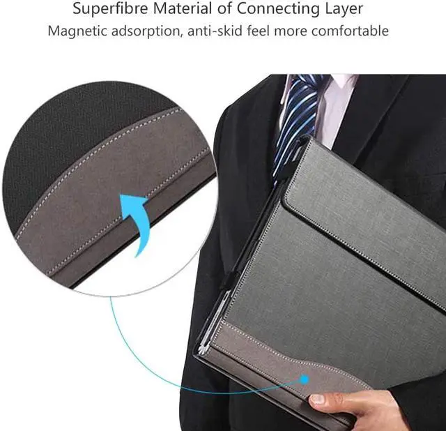 Alt view image 6 of 7 - Case for Microsoft Surface Book 3 / Book 2 15 inch PU Leather Detachable Protective Folio Cover with Pen Holder for 15 Inch Microsoft Surface Book 3 / 2