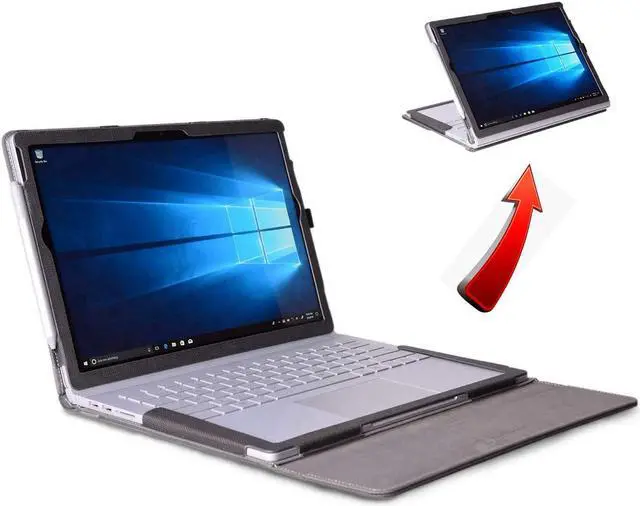 Alt view image 7 of 7 - Case for Microsoft Surface Book 3 / Book 2 15 inch PU Leather Detachable Protective Folio Cover with Pen Holder for 15 Inch Microsoft Surface Book 3 / 2