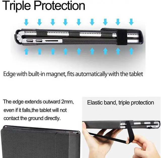 Alt view image 5 of 7 - Case for Microsoft Surface Book 3 / Book 2 13.5 inch PU Leather Detachable Protective Folio Cover with Pen Holder for 13.5" Surface Book 3 / 2