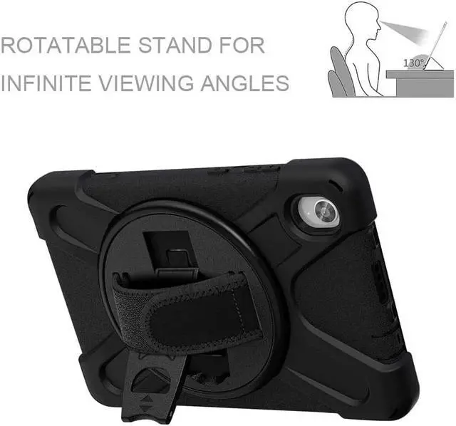 Alt view image 3 of 7 - Lenovo Tab M8 FHD Case 2020 Model TB-8705F / TB-8705N with Kickstand Hand Strap and Shoulder Strap Cover for Lenovo Tab M8 8.0 inch FHD 8.0 Inch Tablet