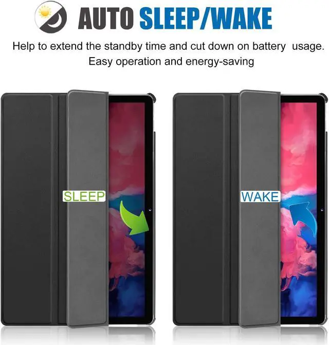 Alt view image 2 of 7 - Lenovo Tab P11 11 inch Case 2020 Model: TB-J606F TB-J606X, Slim Lightweight Smart Cover Tri-fold Stand Folio Hard Shell Case for Lenovo Tab P11 11” 2020 Release Full HD Tablet