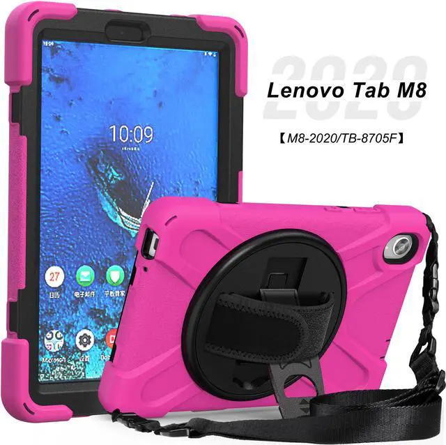 Alt view image 3 of 6 - Lenovo Tab M8 FHD Case 2020 Mdoel TB-8705F / TB-8705N with Kickstand Hand Strap and Shoulder Strap Cover for Lenovo Tab M8 8.0 inch FHD 8.0 Inch Tablet