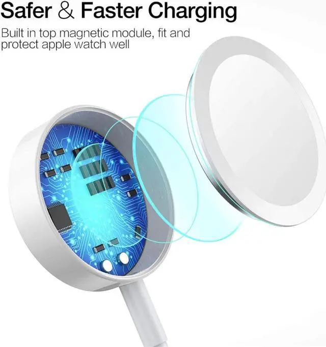 Alt view image 4 of 7 - Apple Watch Charger iPhone Charging Cable 2 in 1 Charger Wireless Portable USB Charger Cord Compatible for Apple Watch Series SE/6/5/4/3/2/1 iPhone 12/11pro/XS/XR/8/7