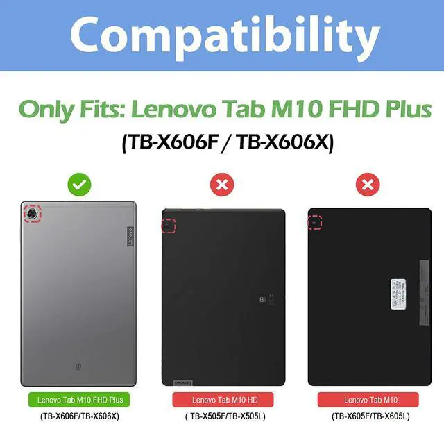 Alt view image 2 of 7 - Lenovo Tab M10 FHD Plus Case 10.3 Inch 2020 2nd Generation, Rugged Heavy Duty Shockproof Rotating Kickstand Protective Cover for Lenovo Tab M10 Plus Model TB-X606F TB-X606X 10.3" FHD Tablet 2020