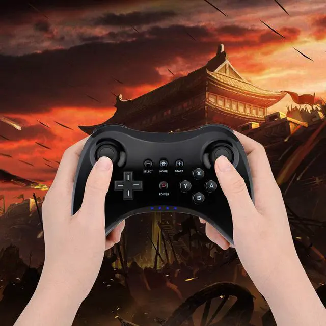 Alt view image 7 of 7 - Controller for Wii U Wireless Pro Controller Bluetooth Gamepad Connected to Wii U Console Dual Analog Joystick