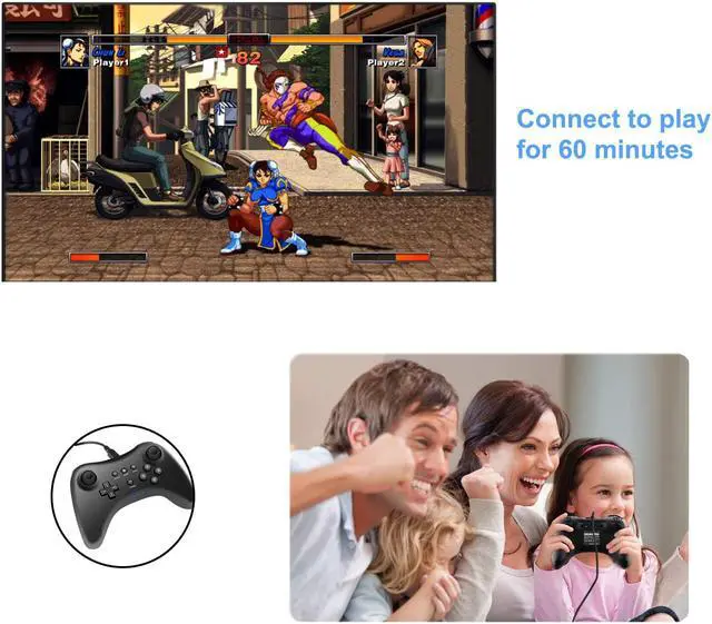 Alt view image 5 of 7 - Controller for Wii U Wireless Pro Controller Bluetooth Gamepad Connected to Wii U Console Dual Analog Joystick