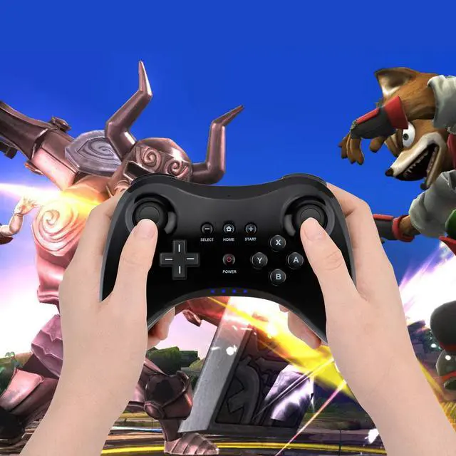 Alt view image 6 of 7 - Controller for Wii U Wireless Pro Controller Bluetooth Gamepad Connected to Wii U Console Dual Analog Joystick