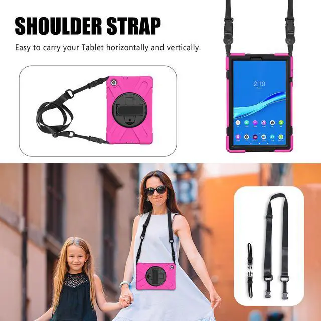 Alt view image 3 of 7 - Lenovo Tab M10 FHD Plus Case 10.3 Inch 2020 2nd Generation, Rugged Heavy Duty Shockproof Rotating Kickstand Protective Cover for Lenovo Tab M10 Plus Model TB-X606F TB-X606X 10.3" FHD Tablet 2020
