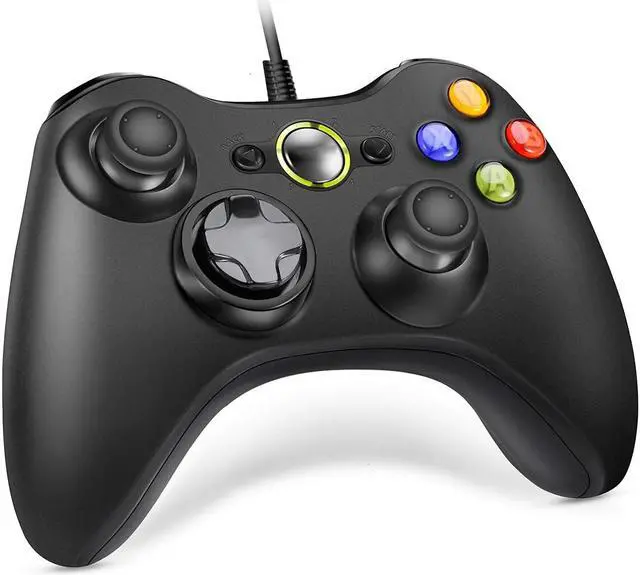 Alt view image 4 of 7 - Controller Replacement for Xbox 360 Controller, Wired Controller with Upgraded Joystick Compatible with Microsoft Xbox 360 & Slim/PC Windows 10/8/7