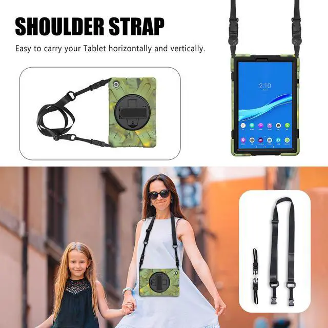 Alt view image 2 of 7 - Lenovo Tab M10 FHD Plus Case 10.3 Inch 2020 2nd Generation, Rugged Heavy Duty Shockproof Rotating Kickstand Protective Cover for Lenovo Tab M10 Plus Model TB-X606F TB-X606X 10.3" FHD Tablet 2020