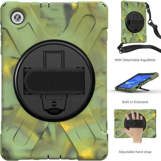 Alt view image 5 of 7 - Lenovo Tab M10 FHD Plus Case 10.3 Inch 2020 2nd Generation, Rugged Heavy Duty Shockproof Rotating Kickstand Protective Cover for Lenovo Tab M10 Plus Model TB-X606F TB-X606X 10.3" FHD Tablet 2020