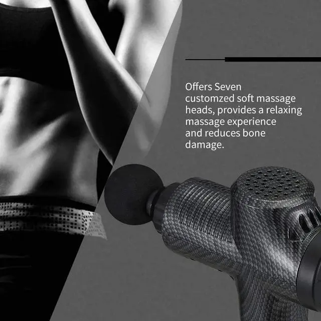 Alt view image 3 of 6 - Massage Gun, 30 speeds Muscle Massager Gun Deep Tissue LCD Screen, Purewave Massage Gun 7 Heads, Percussion Massager Handheld for Persinal, Athletes, Back, Fascia, Neck, Shoudler
