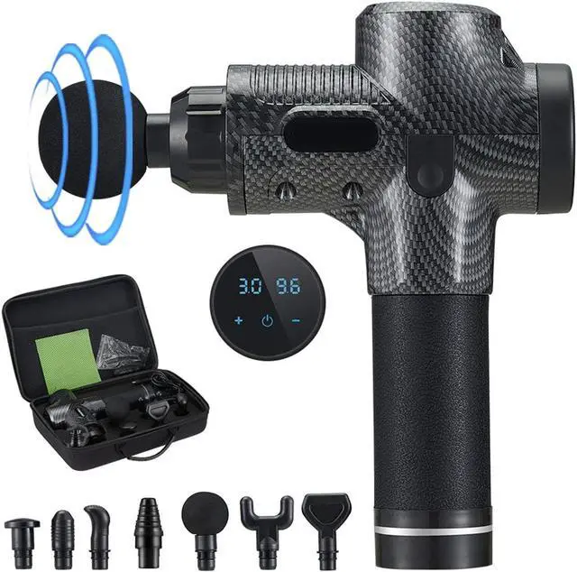Main image of Massage Gun, 30 speeds Muscle Massager Gun Deep Tissue LCD Screen, Purewave Massage Gun 7 Heads, Percussion Massager Handheld for Persinal, Athletes, Back, Fascia, Neck, Shoudler