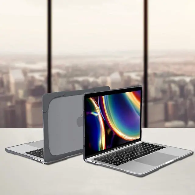 Alt view image 6 of 7 - MacBook Pro 13 Inch Case 2020 M1 A2338/ A2289/ A2251, Heavy Duty Slim Hard Shell Dual Layer Protective Cover with Fold Kickstand & Keyboard Cover for MacBook Pro New 13-inch Retina with Touch ID