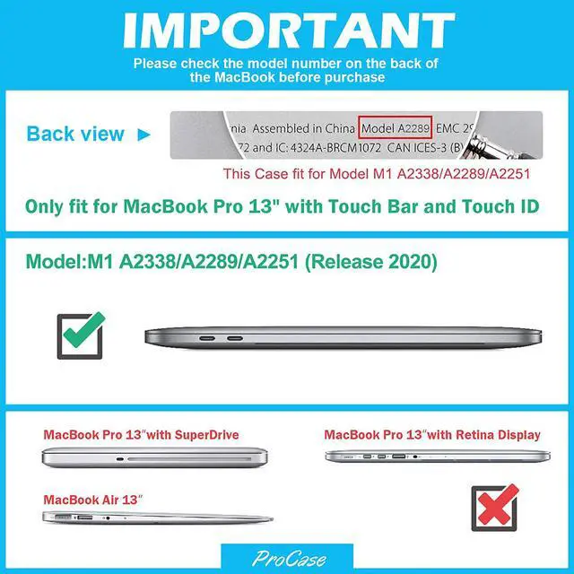 Alt view image 2 of 7 - MacBook Pro 13 Inch Case 2020 M1 A2338/ A2289/ A2251, Heavy Duty Slim Hard Shell Dual Layer Protective Cover with Fold Kickstand & Keyboard Cover for MacBook Pro New 13-inch Retina with Touch ID