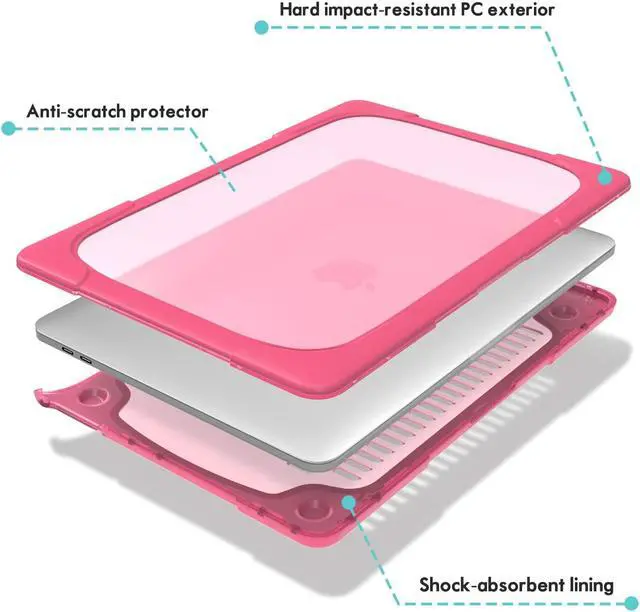 Alt view image 4 of 7 - MacBook Pro 13 Inch Case 2020 M1 A2338/ A2289/ A2251, Heavy Duty Slim Hard Shell Dual Layer Protective Cover with Fold Kickstand & Keyboard Cover for MacBook Pro New 13-inch Retina with Touch ID