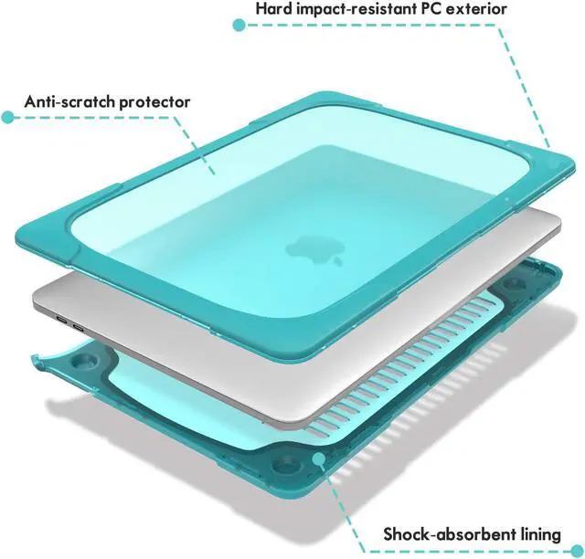 Alt view image 4 of 7 - MacBook Pro 13 Inch Case 2020 M1 A2338/ A2289/ A2251, Heavy Duty Slim Hard Shell Dual Layer Protective Cover with Fold Kickstand & Keyboard Cover for MacBook Pro New 13-inch Retina with Touch ID
