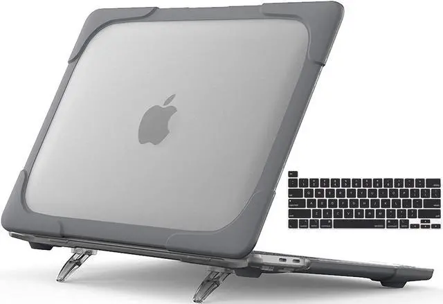 Main image of MacBook Pro 13 Inch Case 2020 M1 A2338/ A2289/ A2251, Heavy Duty Slim Hard Shell Dual Layer Protective Cover with Fold Kickstand & Keyboard Cover for MacBook Pro New 13-inch Retina with Touch ID
