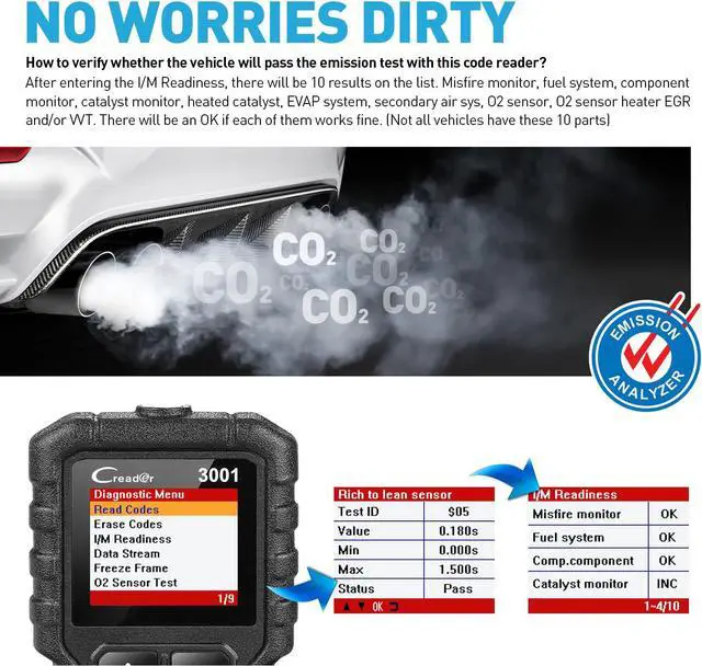 Alt view image 6 of 7 - OBD 2 CAR Code Reader professional automotive scanner LAUNCH X431 CR3001 Support Full OBDII / EOBD Launch Creader
