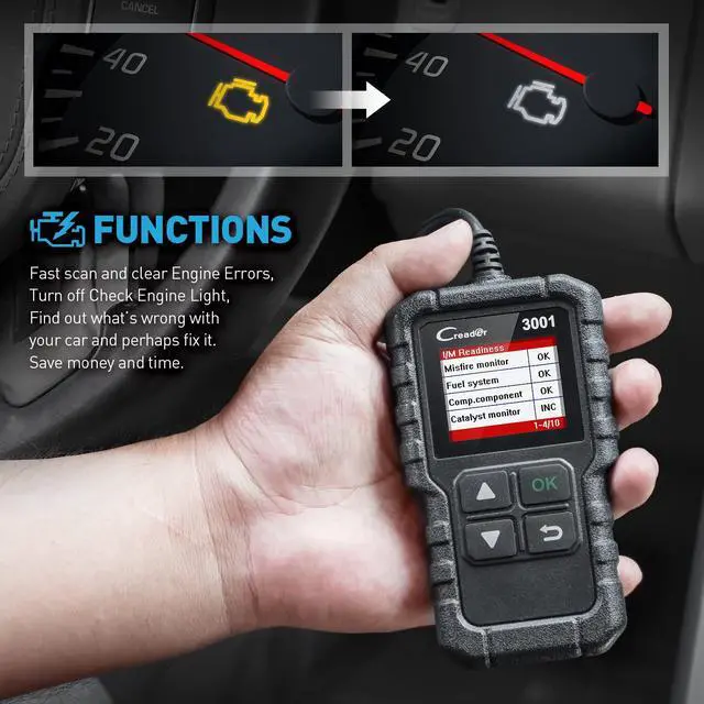 Alt view image 7 of 7 - OBD 2 CAR Code Reader professional automotive scanner LAUNCH X431 CR3001 Support Full OBDII / EOBD Launch Creader