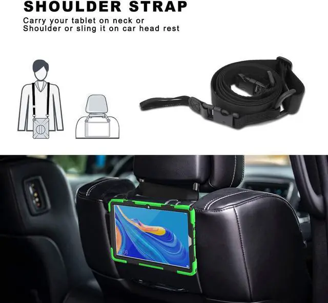 Alt view image 5 of 5 - Case for Huawei MediaPad M5 10.8 / M5 Pro 10.8, Full Body Heavy Duty Shockproof Protective Cover with Stand, Handle Hand Strap & Shoulder Strap for MediaPad M5 / M5 Pro 10.8 inch 2018